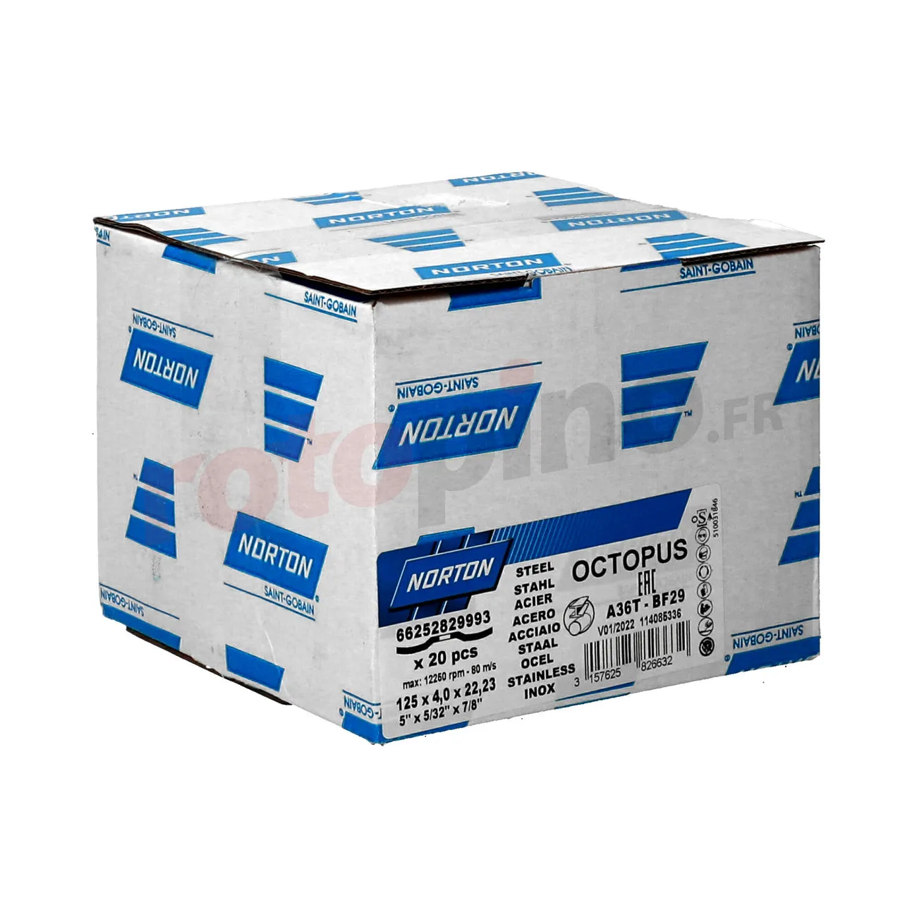 Disque à Couper Acier Inoxydable 125x22,23mm Norton OCTOPUS METAL INOX – Image 4
