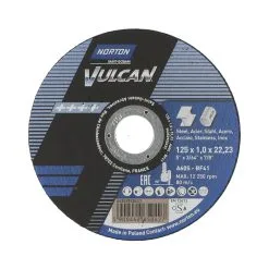 Disque à Couper Acier Inoxydable 125x22,23mm Norton VULCAN METAL INOX