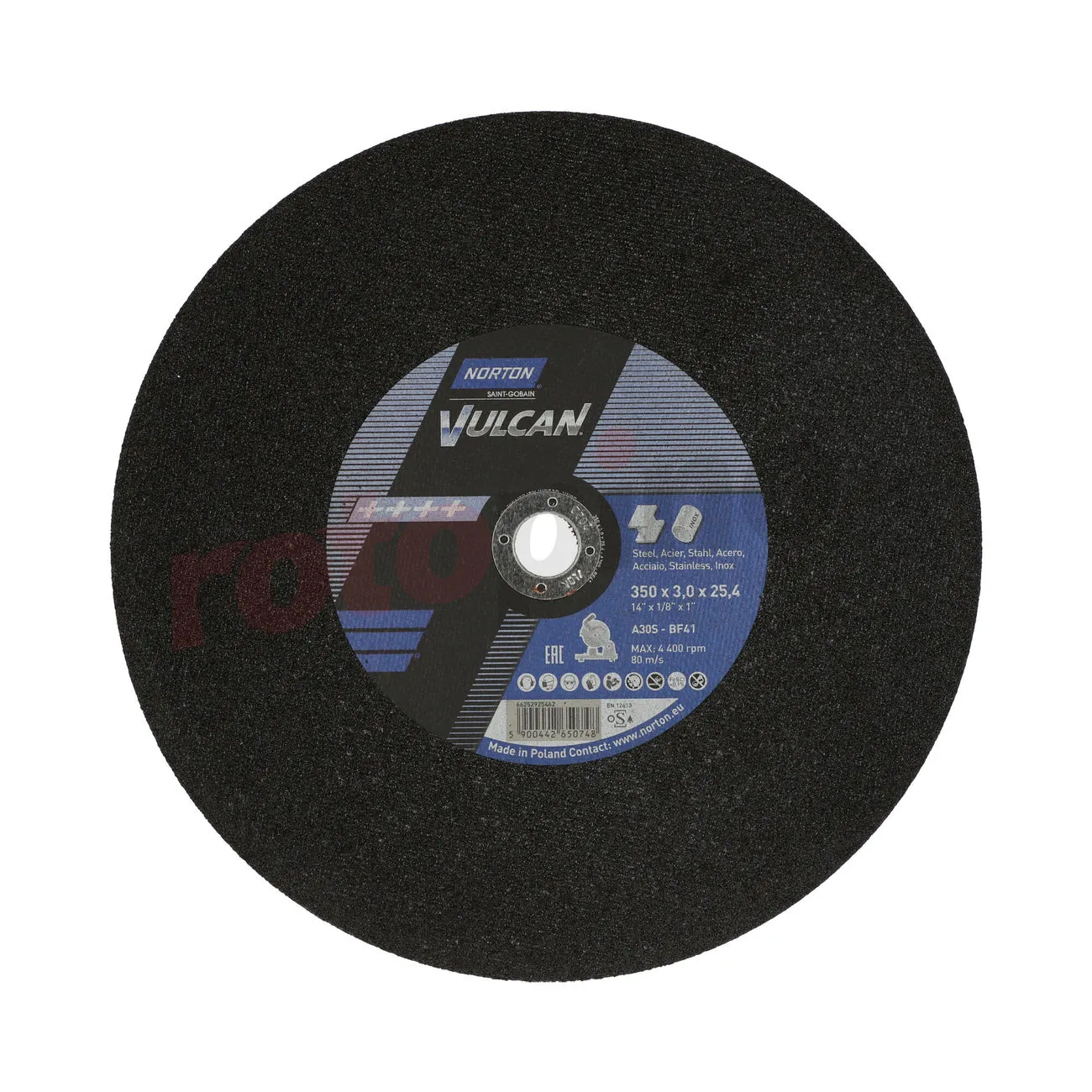 Disque à Couper Norton A30S-350x3.0x25.40-T41 NOR-Vulcan Chop