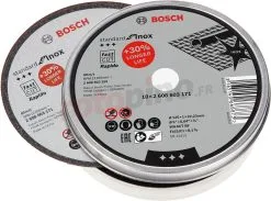 Disque à Tronçonner à Moyeu Plat Standard 10pcs. Bosch Standard For Inox Rapido