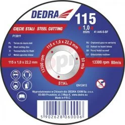 Disque à Tronçonner Métal 125mm Dedra F13021