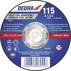 Disque à Tronçonner Métal Inoxydable 115mm Dedra F13312