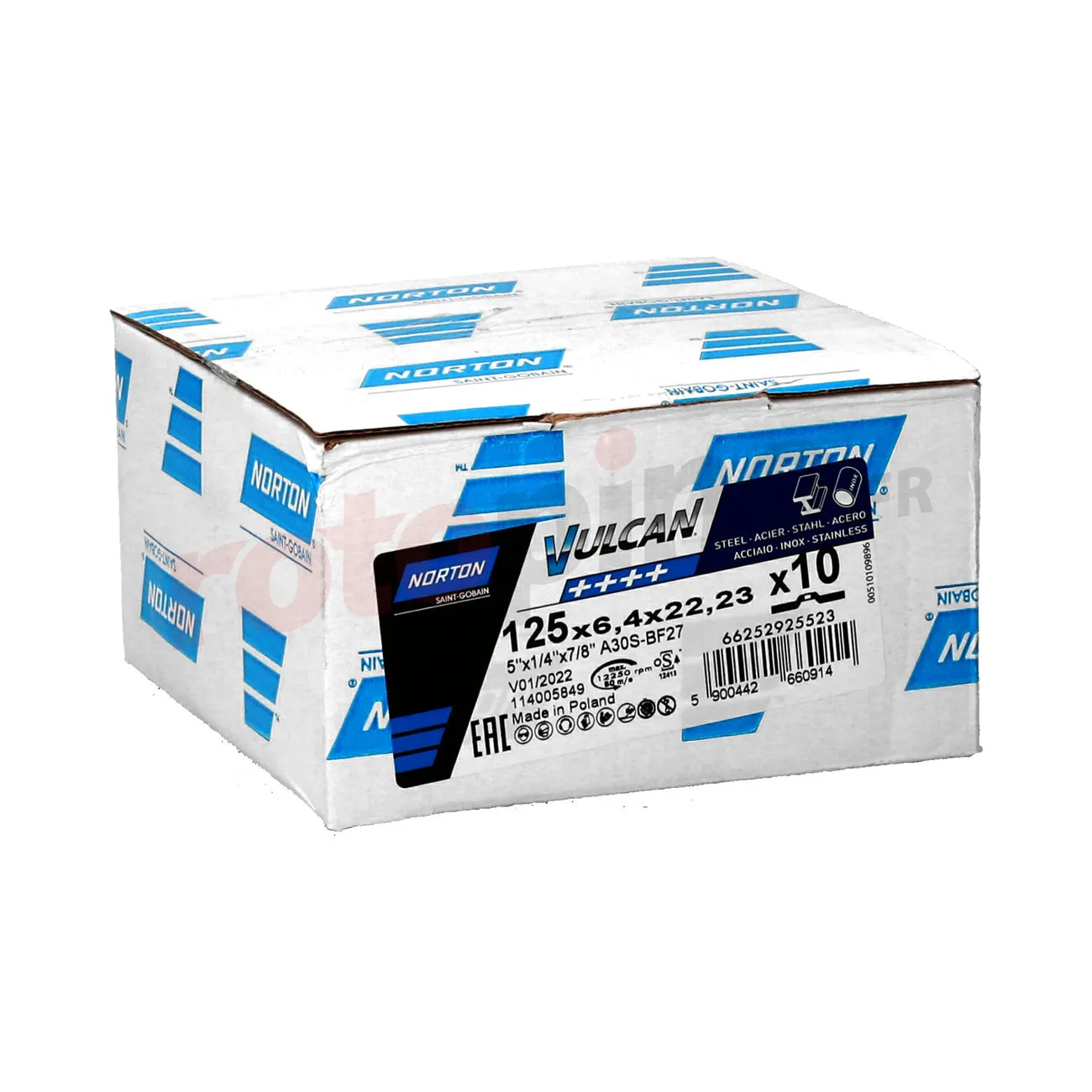 Disque Abrasif Pour Acier Inoxydable 125x22,23x6,4mm Norton VULCAN METAL INOX – Image 3