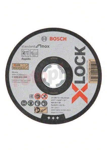Disque De Corindon X-Lock 125mm Bosch Standard For Inox