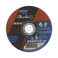 Disque De Coupe Acier Inoxydable 125x22,23x1mm Norton STARLINE METAL INOX