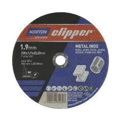Disque De Coupe Métal/inox 230x1,9mm Norton A46S-230x1.9x22.23-T41 NOR-Clipper