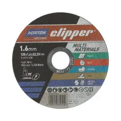 Disque De Coupe MultiMaterials 125x1.6mm Norton C46T-125x1.6x22.23-T41 NOR-Clipper Multi