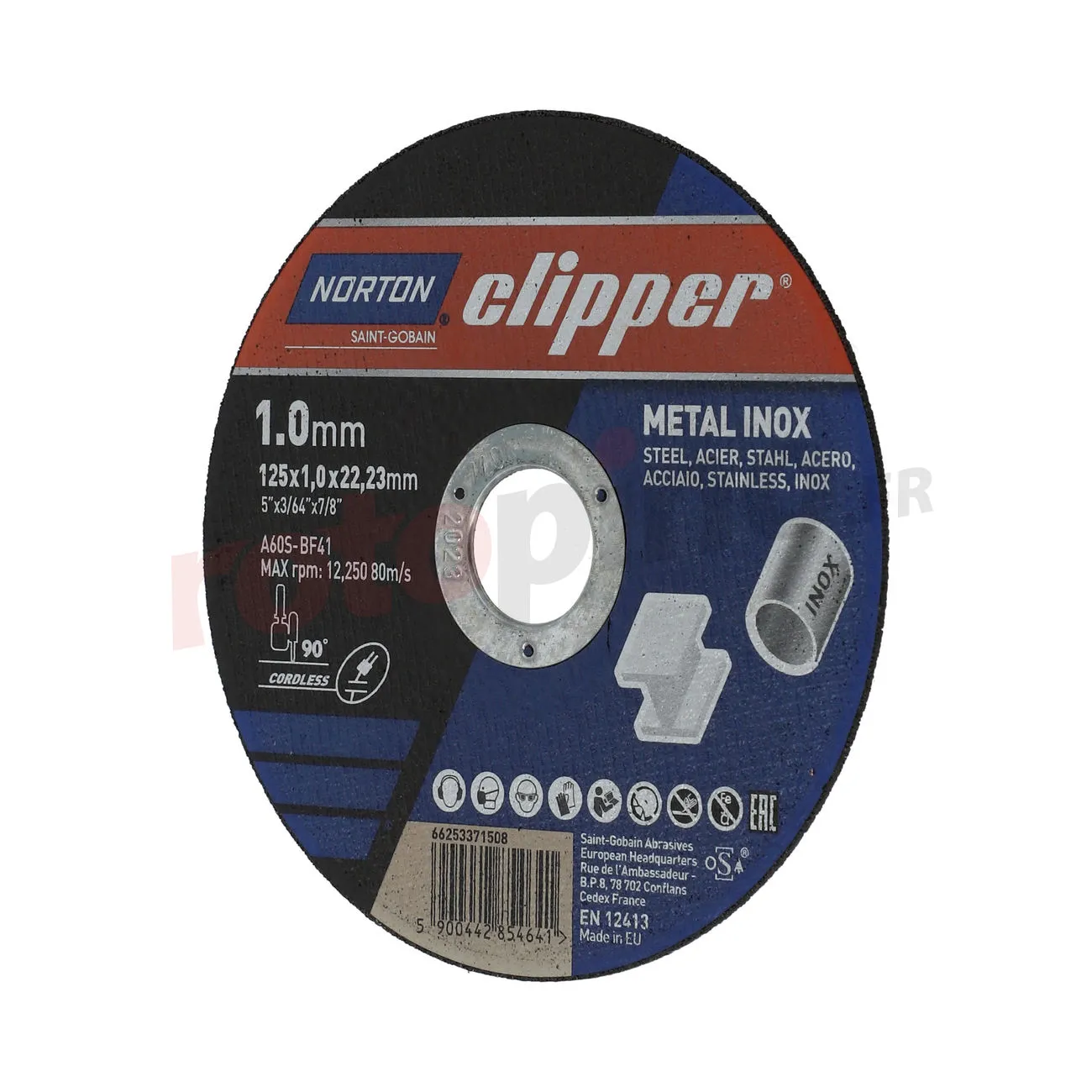 Jeu De 10 Disques à Tronçonner Metal/inox 125x1,0mm Norton TWSET A60S-125x1.0x-T41 NOR-Clipper 10xc – Image 3