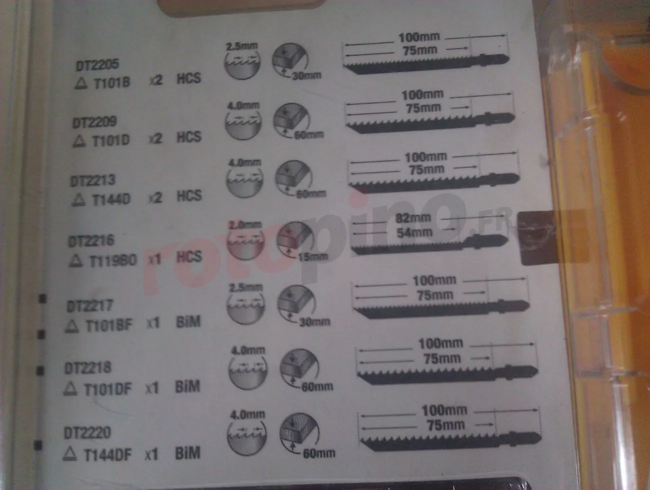 Kit De Lames Avec Un Mandrin T DT2296 (10 Pc) DeWalt DT2296 – Image 2