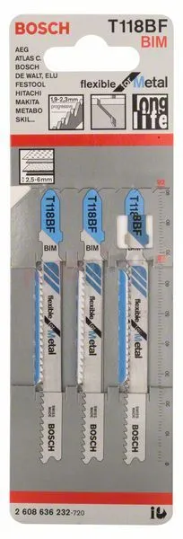 Lames De Scie Sauteuse T 118 BF Bosch 2608636232