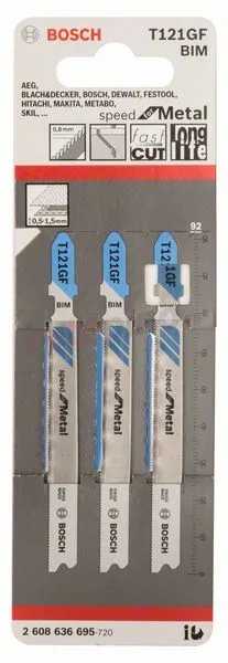 Lames De Scie Sauteuse T 121 GF Bosch 2608636695